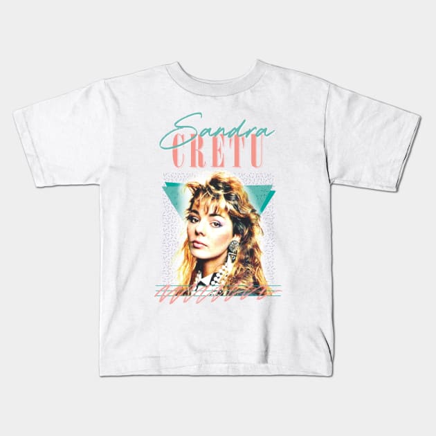 Sandra Cretu \// 80s Retro Fan Art Design Kids T-Shirt by DankFutura